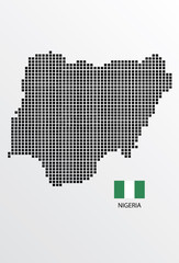 Fototapeta na wymiar Nigeria map design square with flag Nigeria.