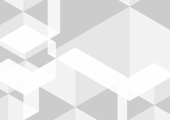 Fototapeta premium Geometric abstract hexagon perspective background in white and gray.Using for structure molecule, digital futuristic minimalism, big data visualization, technology, and science pattern Template.
