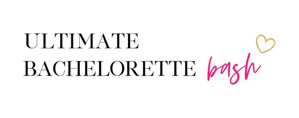 Ultimate bachelorette bash.  Bachelorette party calligraphy invitation card, banner, or poster graphic design handwritten lettering vector element. 