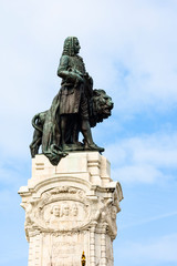 Fototapeta na wymiar detail of Statue Marques De Pombal In Lisbon Portugal