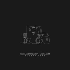 Forklift transportation Silhouette Vector
