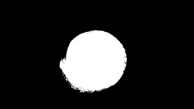 Paint Brush Stroke Frame Intro Background/ 4k animation of a realistic handmade black and white paint brush stroke filling sequence