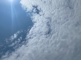 Fototapeta premium Sky background, Cloud formation during the rainy season, rainy season in the period is cool and humid.