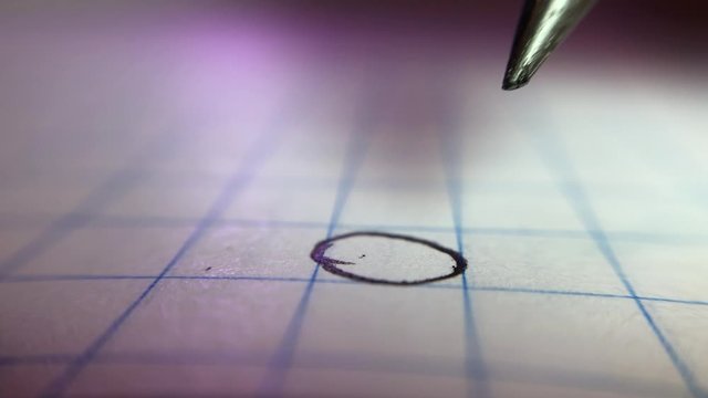 super macro shot of pencil drawing circle