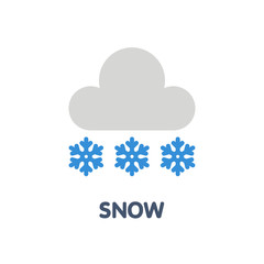 Snow cloud  flat icon design style illustration on white background