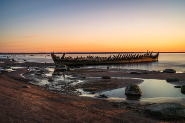 old boat on the beach