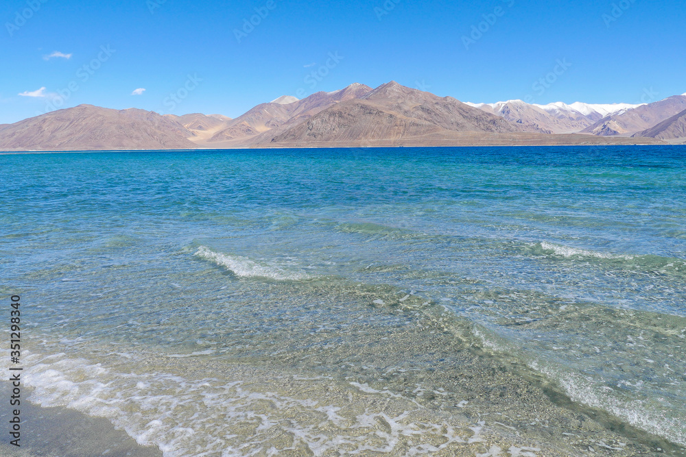 Sticker pangong lake in ladakh, india.