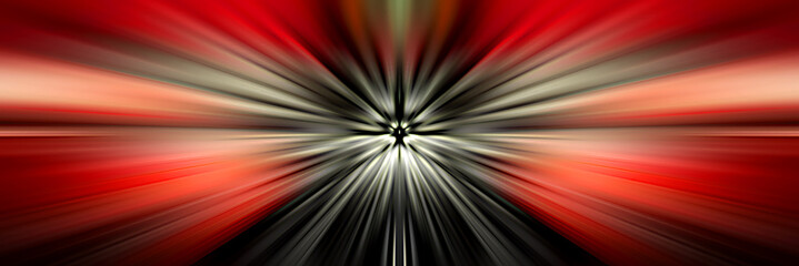 Obraz premium Dynamic white and red lines of light. Light from central point.