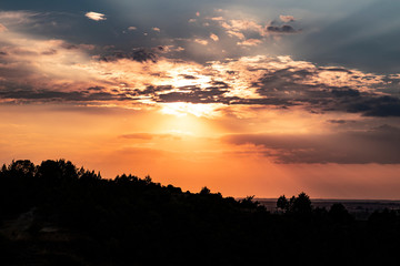 sunset over the mountains
