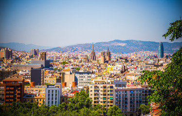 Fototapeta premium Panoramic view of Barcelona city