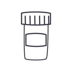 Medicine jar line style icon vector design