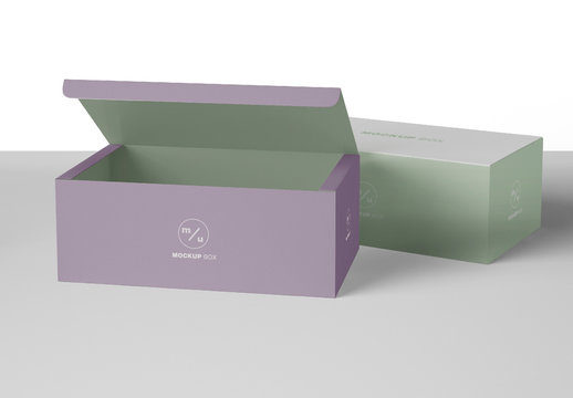 2 Rectangular Boxes Mockup