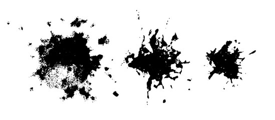 Obraz premium Abstract textured onecolor blots set. Artistic vector design elements. Vector illustration.