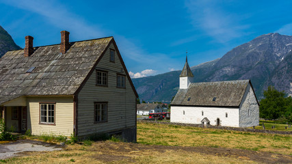 Fototapeta na wymiar the old stone church in Eidfjord, Norway