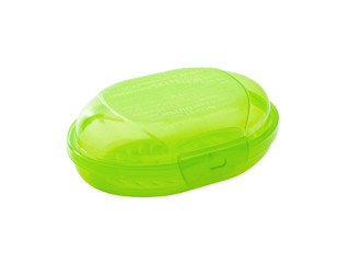 green plastic soap dish for bathroom