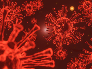 Coronavirus disease COVID-19,Virus 3d rendered