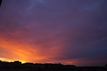 sunset over the city