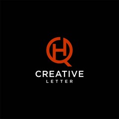 creative letter HQ logo vector,initial QH geometric and modern design,circle shape icon