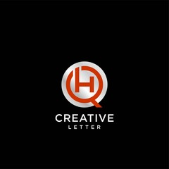 creative letter HQ logo vector,initial QH geometric and modern design,circle shape icon