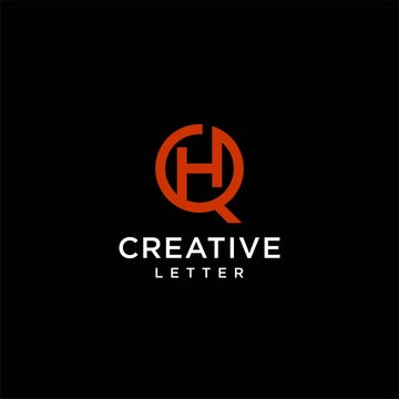 Minimalist Initial HQ QH Logo Vector Design with Abstract Geometric Symbol and Monogram Concept for Corporate Brand Identity Isolated on White Background in Clean Modern Style