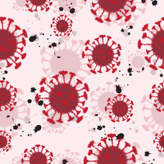 Seamless pattern with Covid-19 vector background for design.
