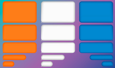 Message bubbles chat vector. Vector template of message bubbles chat boxes icons.