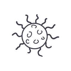 Covid 19 virus line style icon vector design