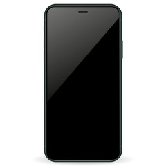Smart phone with blank screen isolated on white background. Vector illustration. EPS10.