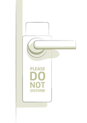 Vector illustration of a do not disturb sign on doorknob