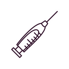 Medical injection line style icon vector design