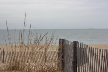 Quiet beach after summer ends