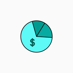 Business, diagram, profit, progress, chart flat icon design in Filled outline style.