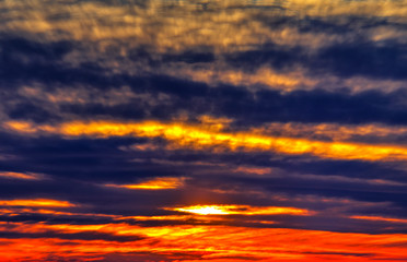 Beautiful sunset with colorful clouds in the sky