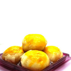 Thai cookie .Thai snacks cookie on white background