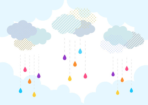 雨と雲のイメージイラスト。