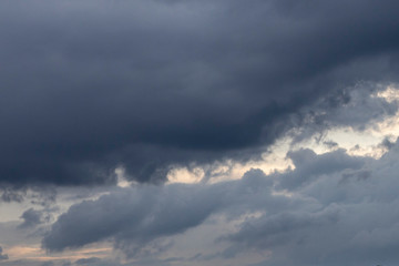 Big heavy rain clouds in the sky. beautiful background and texture