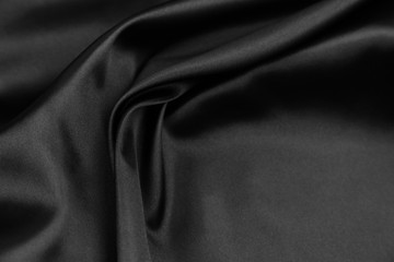 Black silk fabric