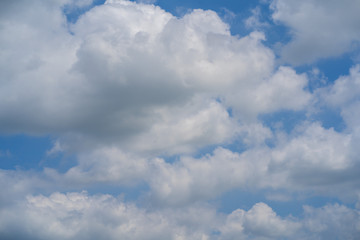 Blue sky with white clouds.