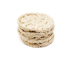 Obraz premium Cereal puffed sandwiches isolated on white background