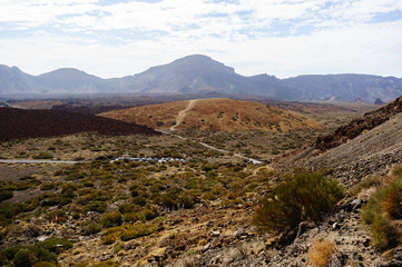 view from the observation deck beautiful landscape Teide Tenerife volcano, Canary Islands, Spain