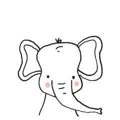 Elephant illustration print vector