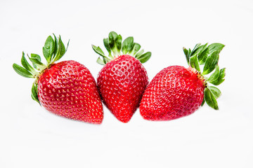 Fresh organic strawberry isolated on white background