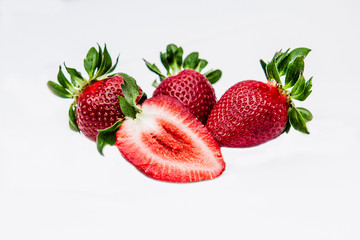 Fresh organic strawberry isolated on white background