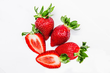 Fresh organic strawberry isolated on white background