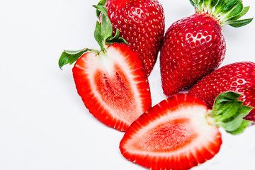 Fresh organic strawberry isolated on white background