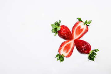 Fresh organic strawberry isolated on white background