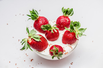 Fresh organic strawberry isolated on white background