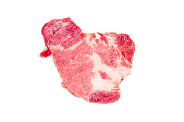 Raw pork isolated on white background.