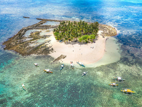 Aerial view of Guyam Island, Island hoping, Province of Surigao del Norte, Siargao Island