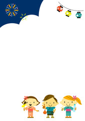 楽しい夏祭りフレーム